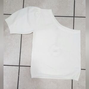 New Muche Muchette Off-Shoulder White Top, Small.